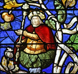 Fenster mit Darstellung von König Ammon am Jessebaum